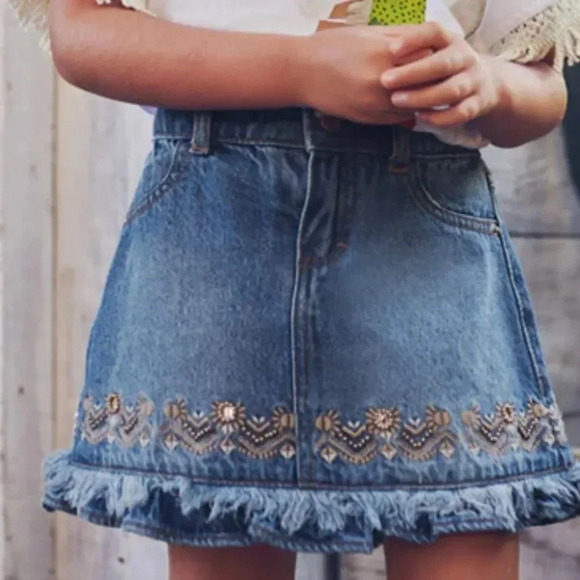 Mayoral Other - NWT Mayoral Beaded Denim Skirt size 9 girls